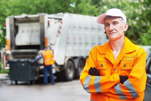 Office clearance team in Finsbury Park removing furniture