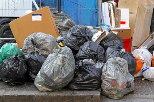 Professional waste clearance team managing builders debris