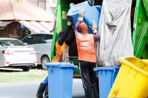 Recycling items being sorted for donation during home clearance